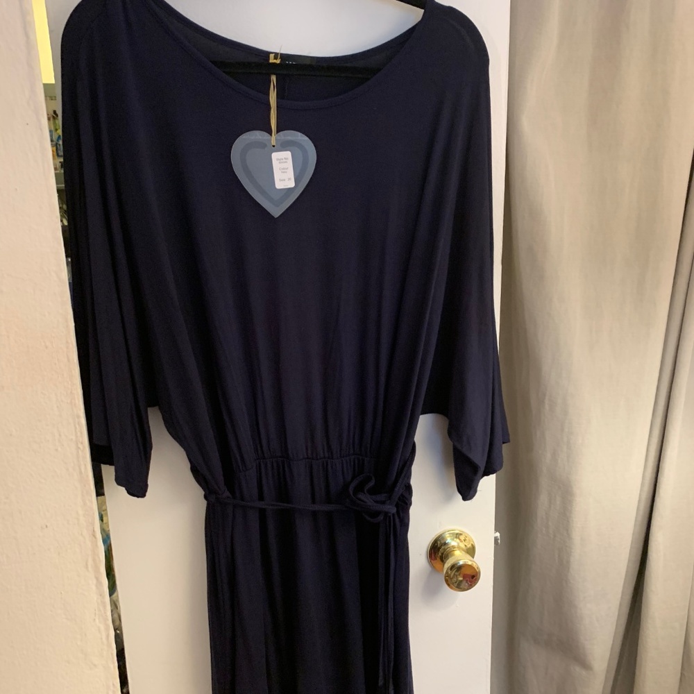 NWT-Club L Plus Dress W/ Kimono Sleeves - Navy/ 20
